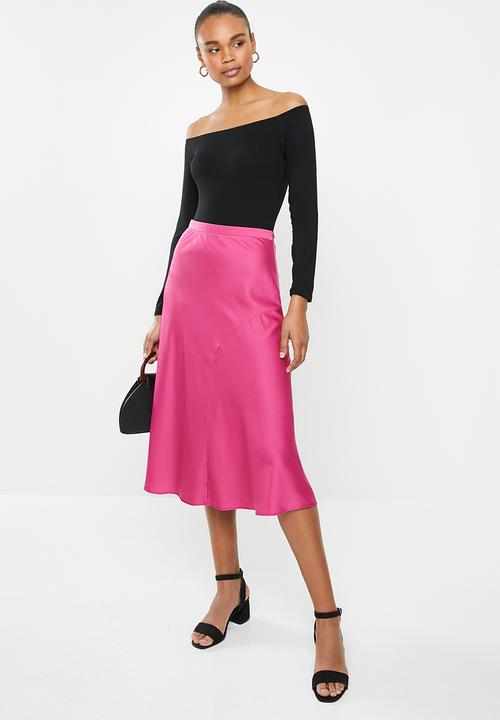 MILLA - Panelled slip skirt - cerise