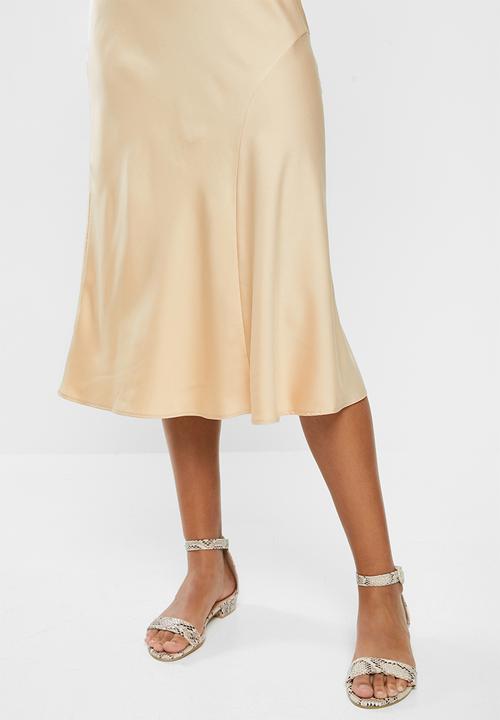 MILLA - Panelled slip skirt - mink