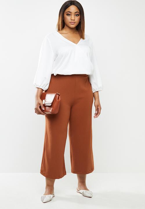 edit Plus - Woven wrap bodysuit - white