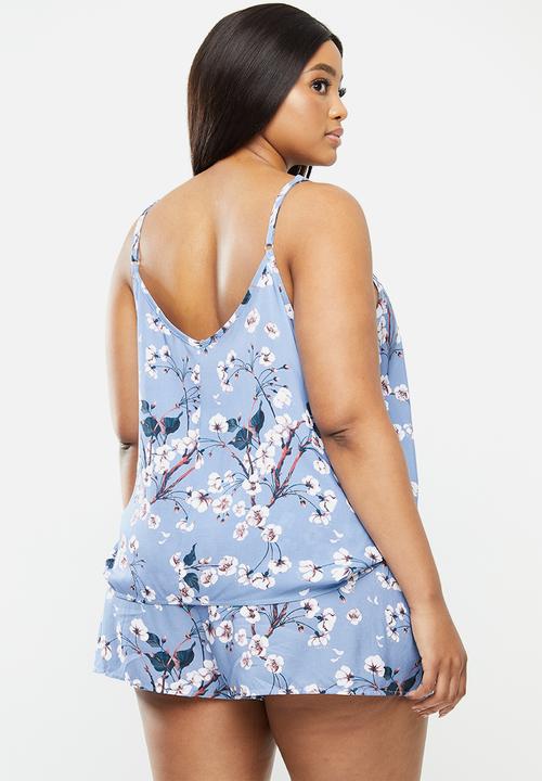 Superbalist - Plus sleep cami & shorts set - blue
