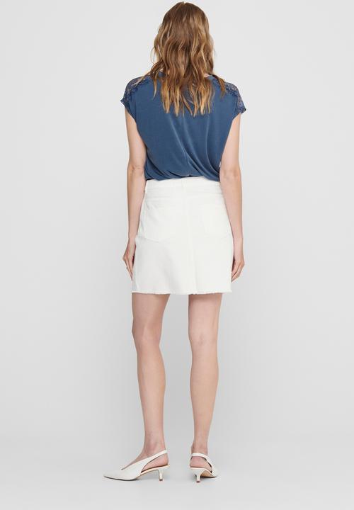 Jacqueline de Yong - Rosa life short destroy skirt - white 