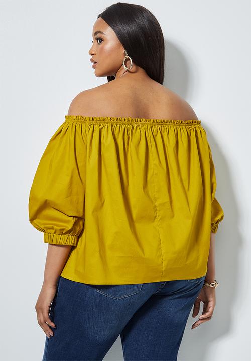 Superbalist - Off the shoulder cotton blouse - mustard