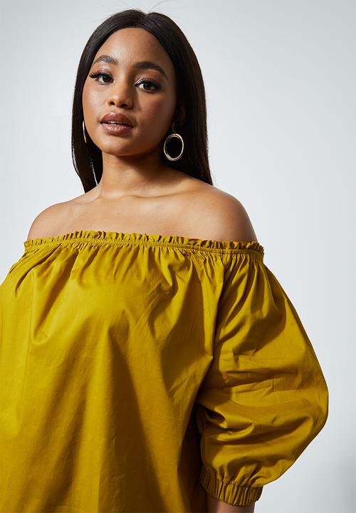 Superbalist - Off the shoulder cotton blouse - mustard