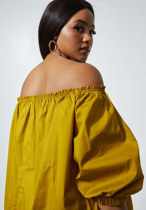 Superbalist - Off the shoulder cotton blouse - mustard