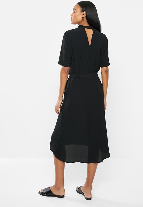 Jacqueline de Yong - Piper 2/4 highneck dress - black