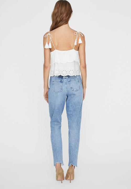 Vero Moda - Zakynthos boho singlet - white