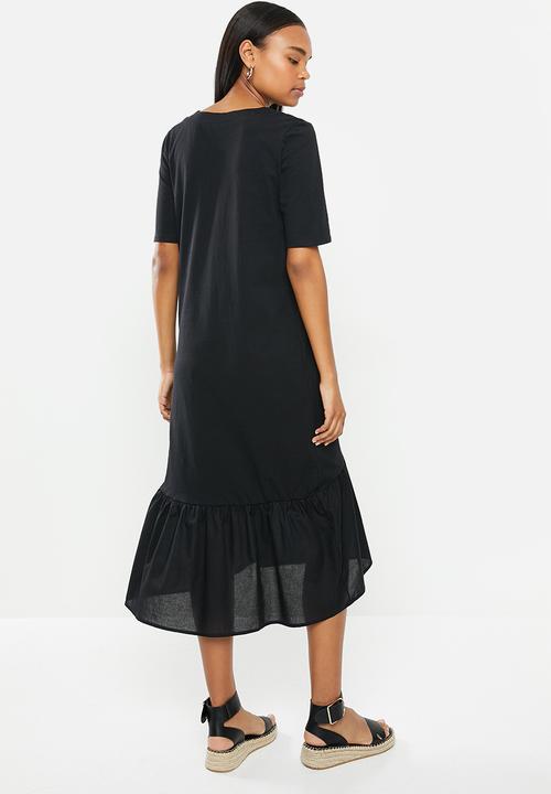 Jacqueline de Yong - Tonya life short sleeve V-neck dress - black