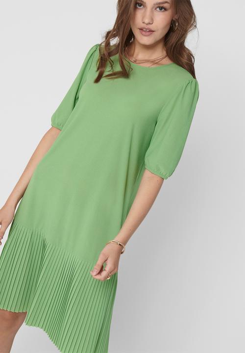Jacqueline de Yong - Paris 2/4 plisse dress - green 
