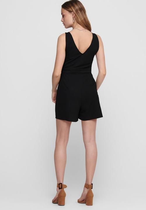 ONLY - Monna sleeveless wrap playsuit - black