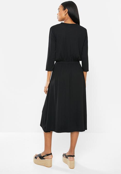 Jacqueline de Yong - Frosty 3/4 dress - black
