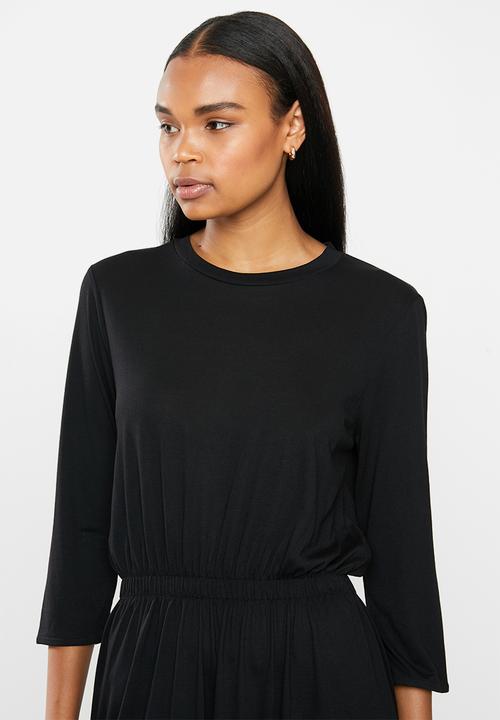 Jacqueline de Yong - Frosty 3/4 dress - black