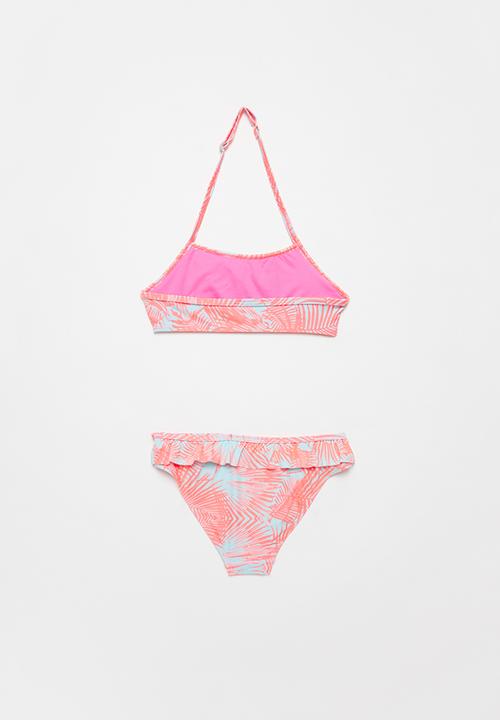Rebel Republic - Girls bikini set - pink & white