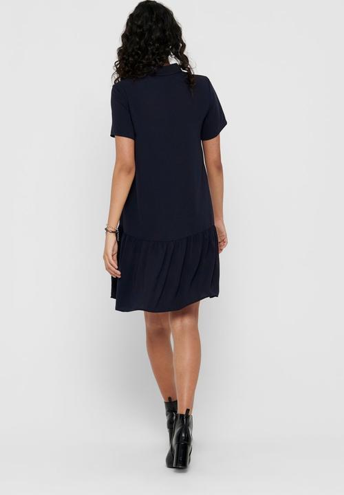 ONLY - Ranona short sleeve zip dress - navy