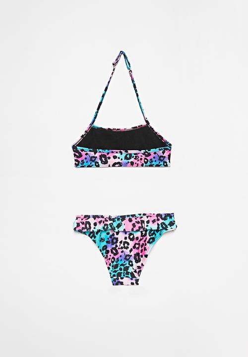 Rebel Republic - Girls animal print bikini set - multi