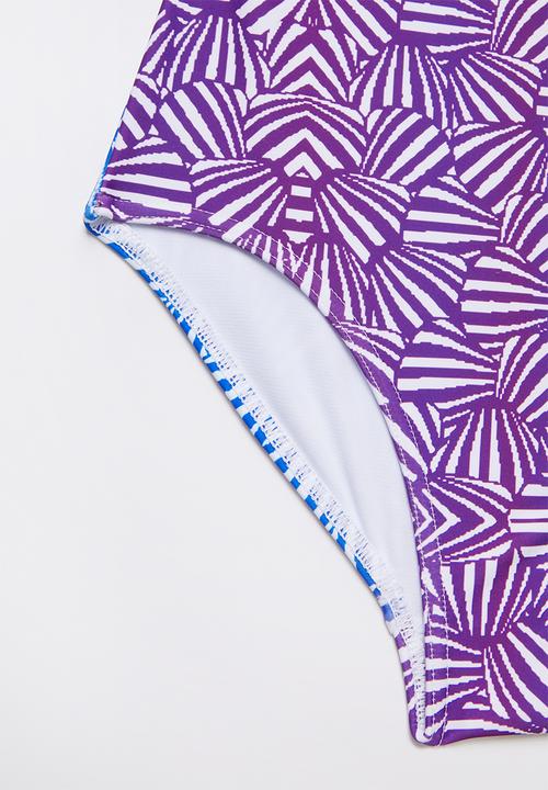 Rebel Republic - Shells one piece swimsuit - blue & purple 