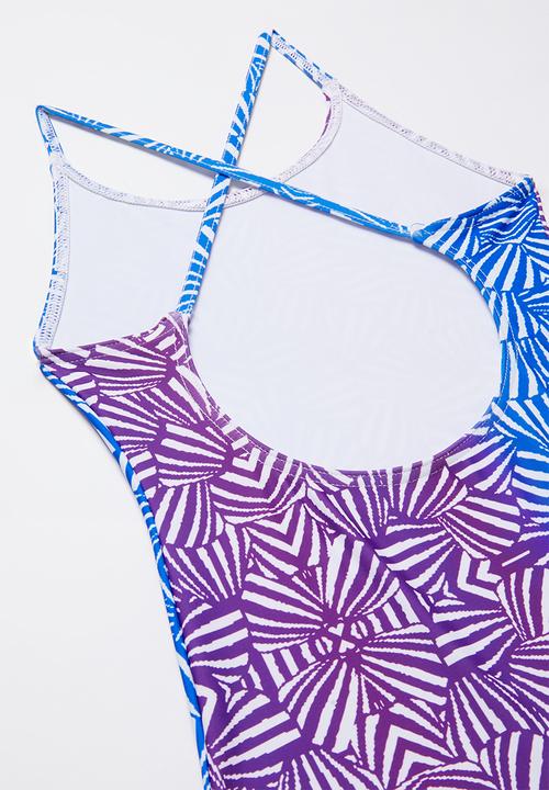 Rebel Republic - Shells one piece swimsuit - blue & purple 