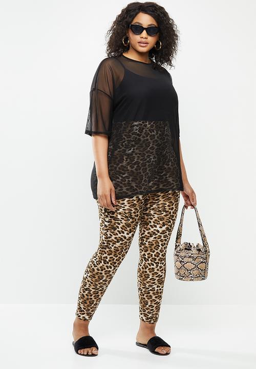 Missguided - Plus size black mesh oversized T-shirt - black