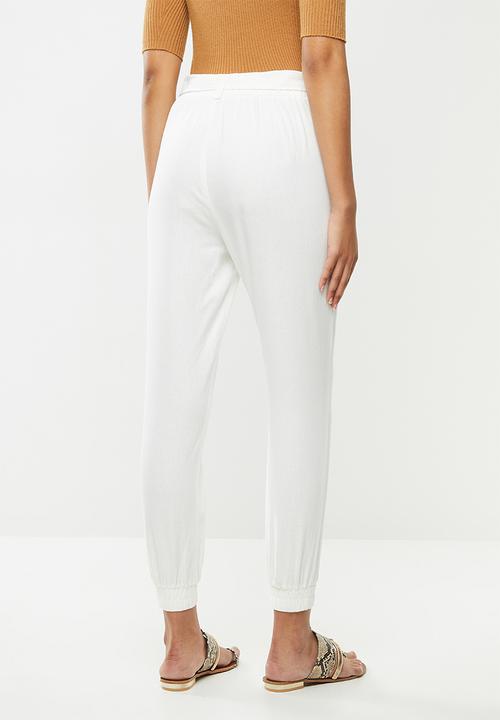 VELVET - Linen jogger pant - ivory