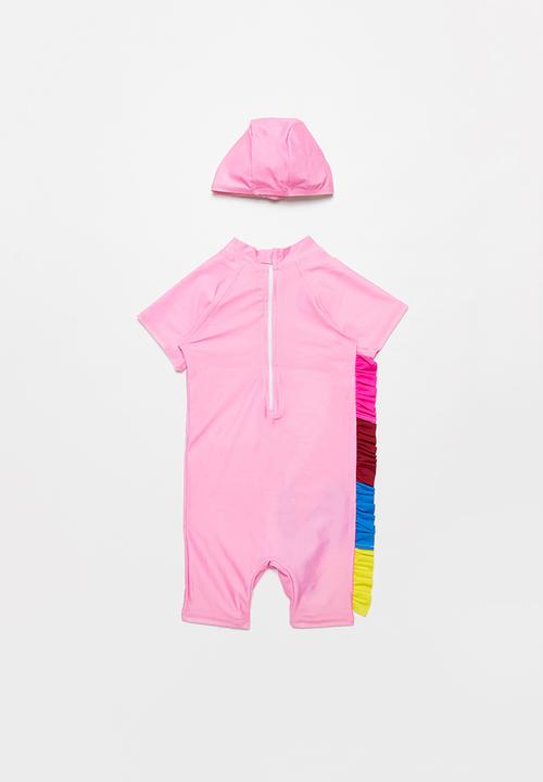 Pop Candy - Girls swimsuit & swim cap set - pink