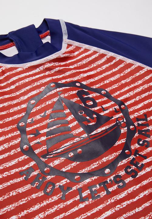 Pop Candy - Boys stripe swimset - blue & red