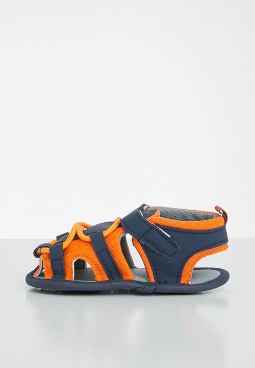 Pop Candy - Baby sandals - navy & orange