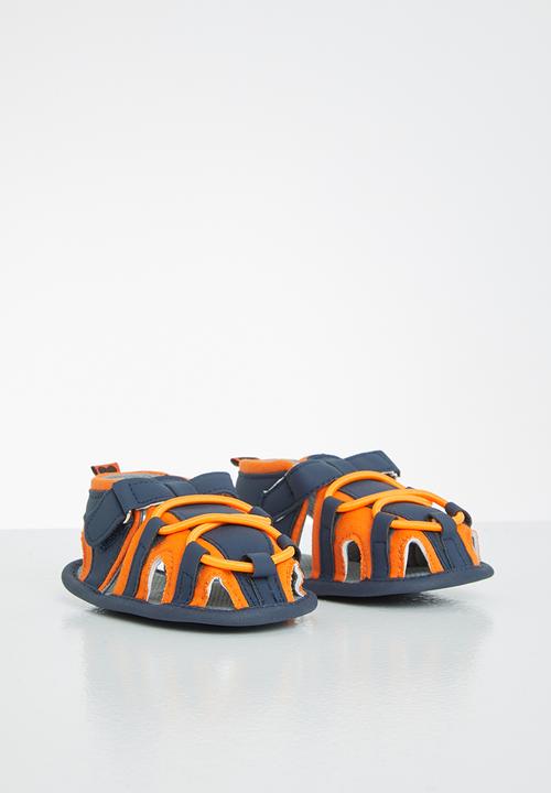 Pop Candy - Baby sandals - navy & orange