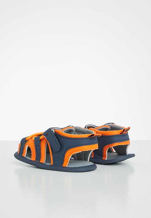 Pop Candy - Baby sandals - navy & orange