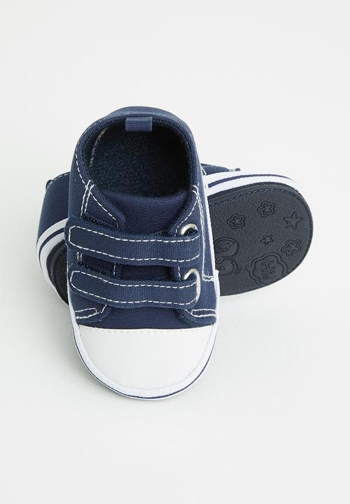 Pop Candy - Velcro strap sneaker - navy & white