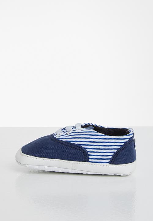 Pop Candy - Baby stripe sneaker - navy & white