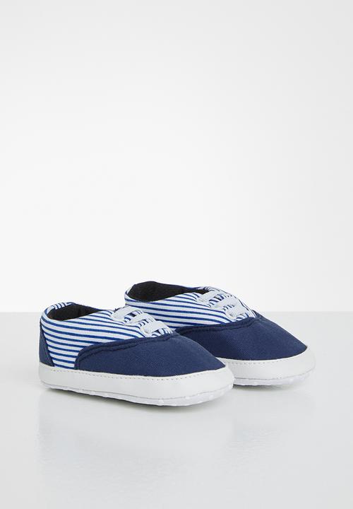 Pop Candy - Baby stripe sneaker - navy & white