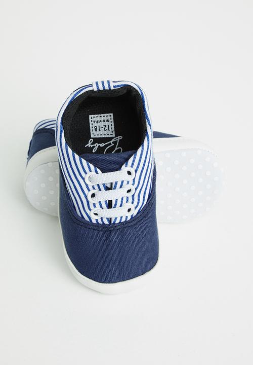 Pop Candy - Baby stripe sneaker - navy & white