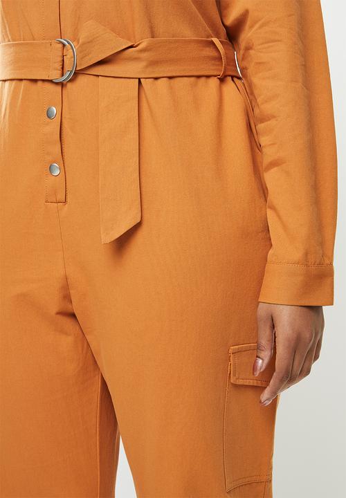Glamorous - Plus ginger military jumpsuit - ginger