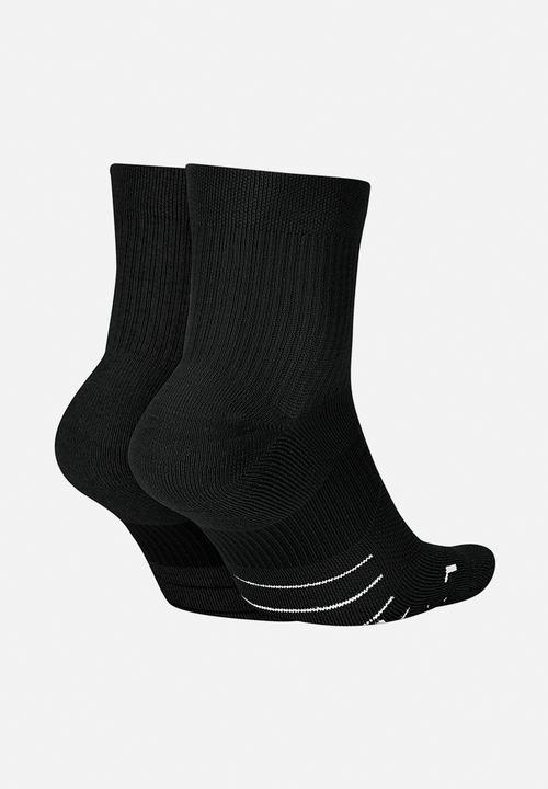 Nike - Nike multiplier 2 pack ankle socks - black & white