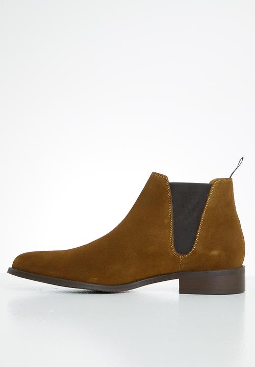 MANGO - Ankle leather boots chelsea - brown