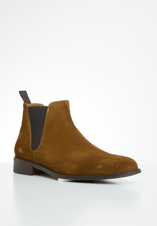 MANGO - Ankle leather boots chelsea - brown