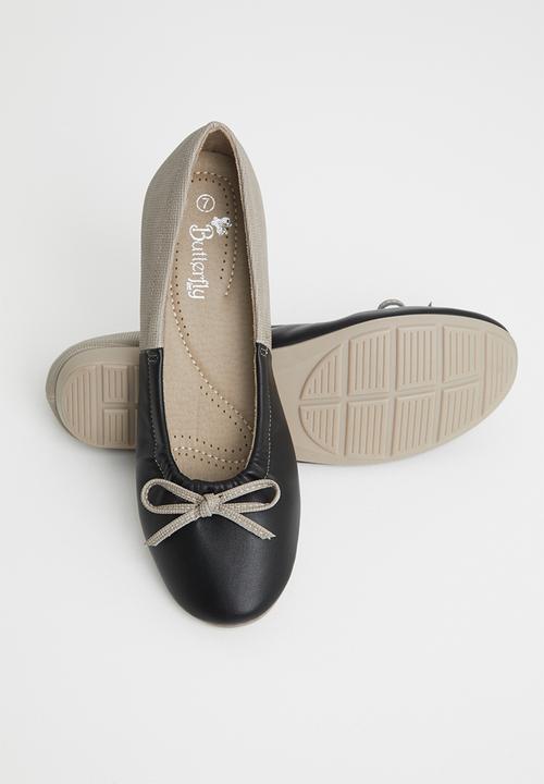 Butterfly Feet - Juvial pump - taupe & black 