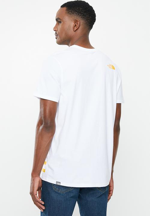 The North Face - Short sleeve graphic flow 1 tee - white & yellow 