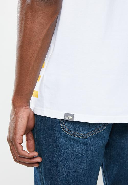 The North Face - Short sleeve graphic flow 1 tee - white & yellow 