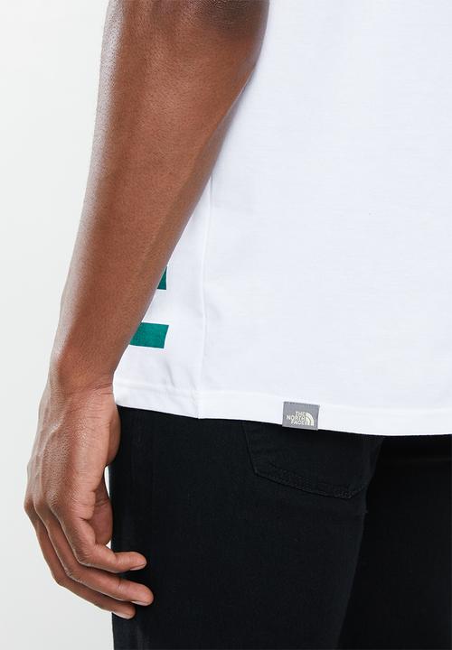 The North Face - Short sleeve graphic flow 1 tee - white & green 