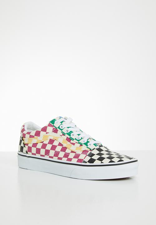 Vans - Old Skool - glitter check multi & true white