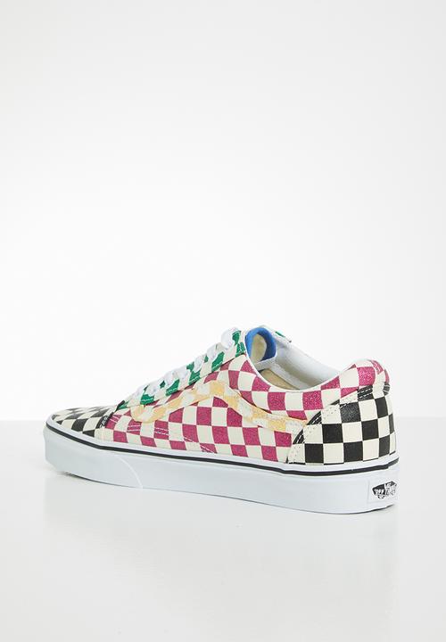 Vans - Old Skool - glitter check multi & true white
