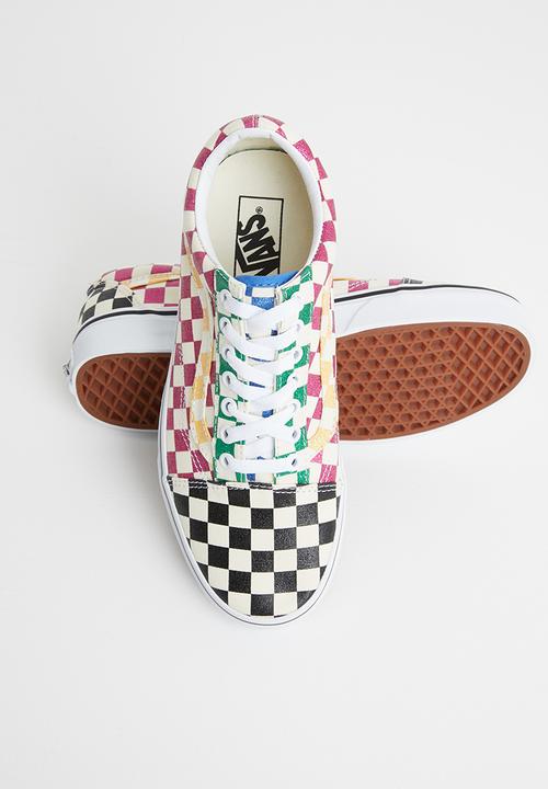 Vans - Old Skool - glitter check multi & true white