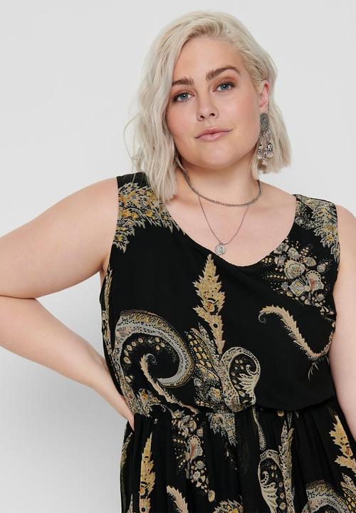 Carmakoma - Boa sleeveless maxi dress - black