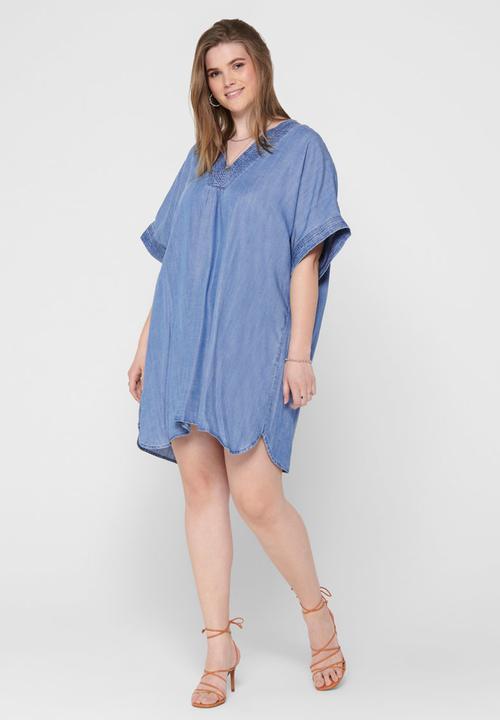 Carmakoma - Fieke life short sleeve denim tunic dress - blue