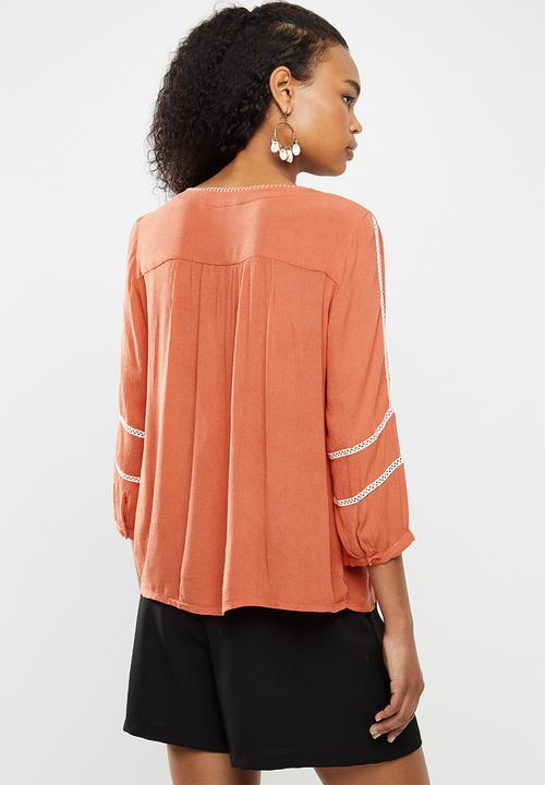 Vero Moda - Guna 3/4 shirt - rust