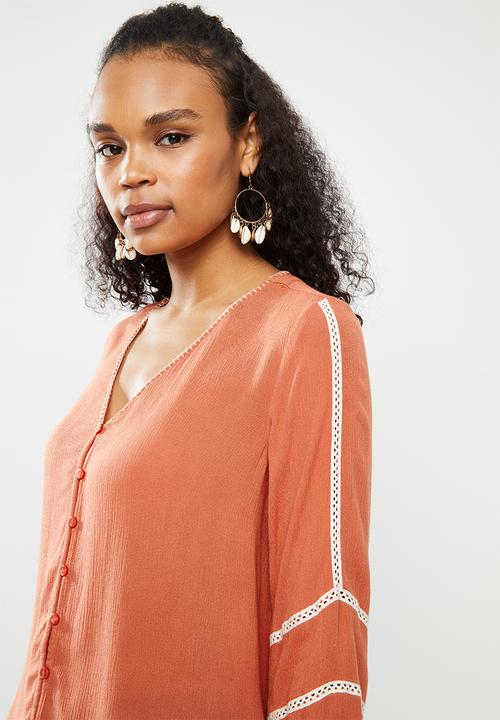 Vero Moda - Guna 3/4 shirt - rust