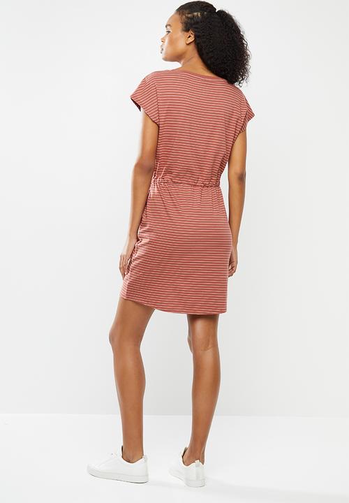 Vero Moda - April short sleeve short dress - rust