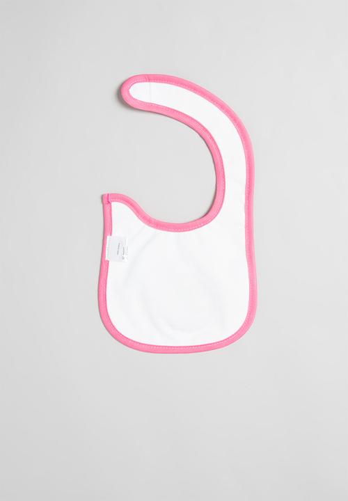 Pop Candy - Girls ladybug bib - white & pink