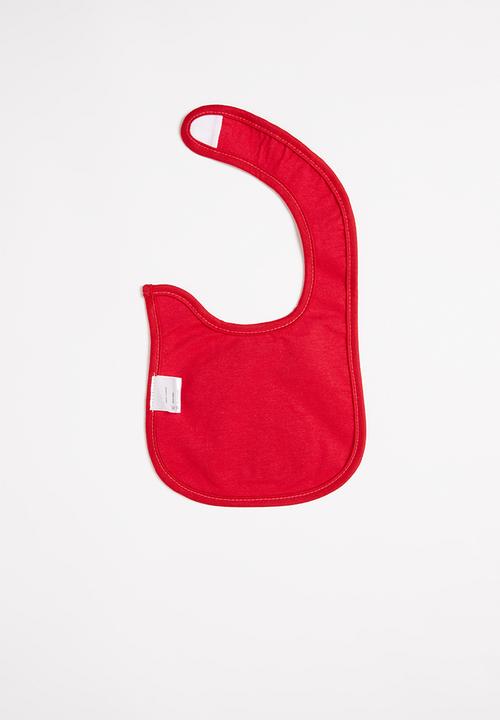 Pop Candy - Girls ladybug stripe bib - white & red