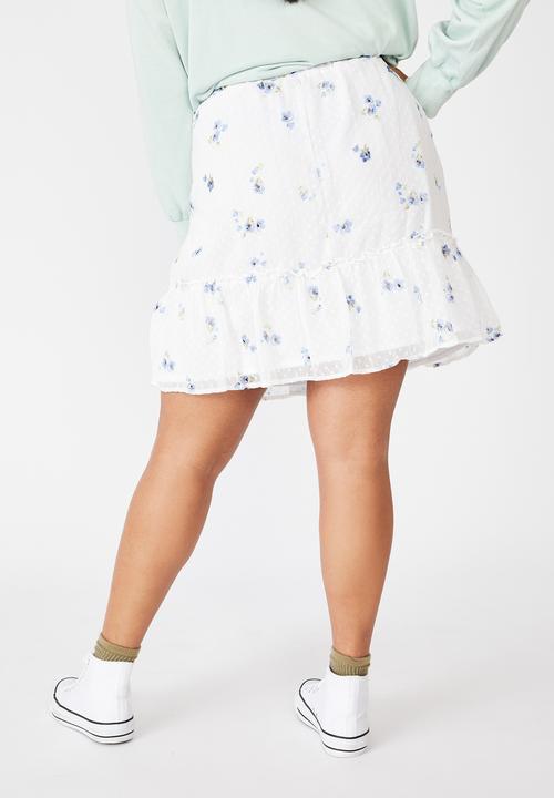 Cotton On - Curve finley mini skirt - floral flintstone